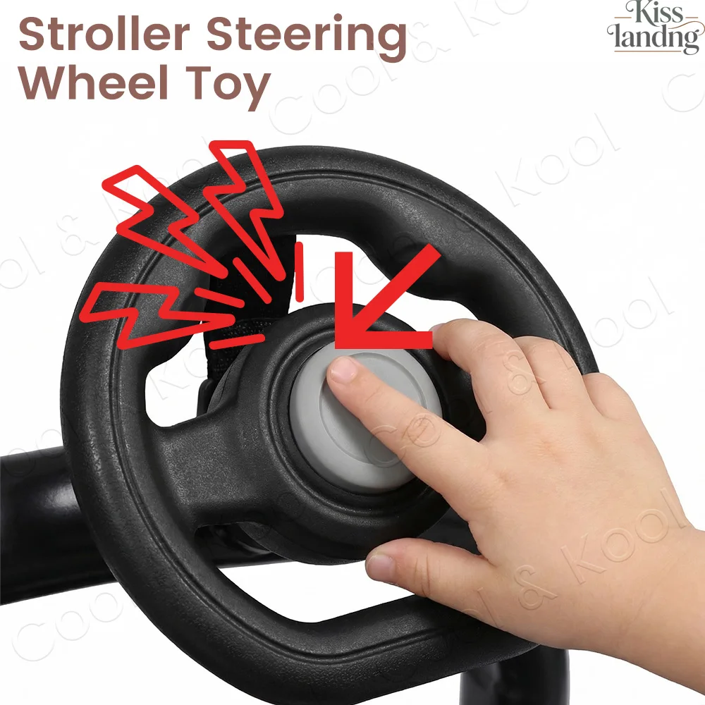 Stroller Steering Wheel Fun Honking & 360 Rotation To
