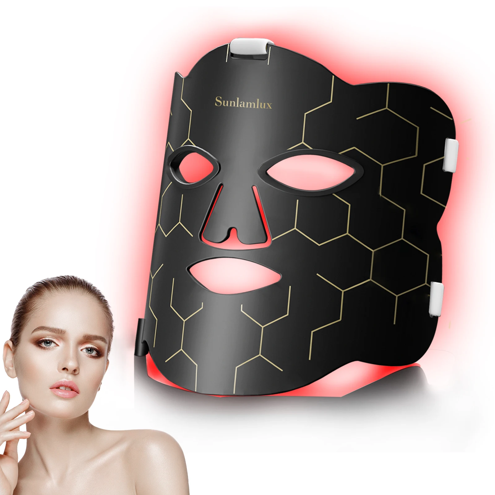 LED Facial & Neck Silicone Mask – Red Light