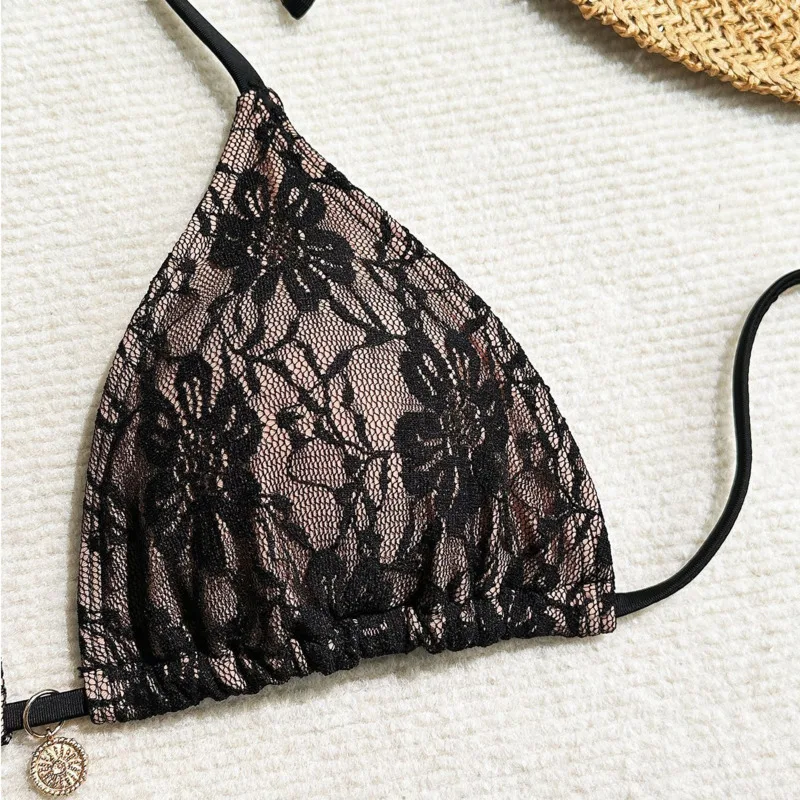 Lace Sexy Bikinis Female Swimsuits Women Three-piece Swimwear Beach - Image 2
