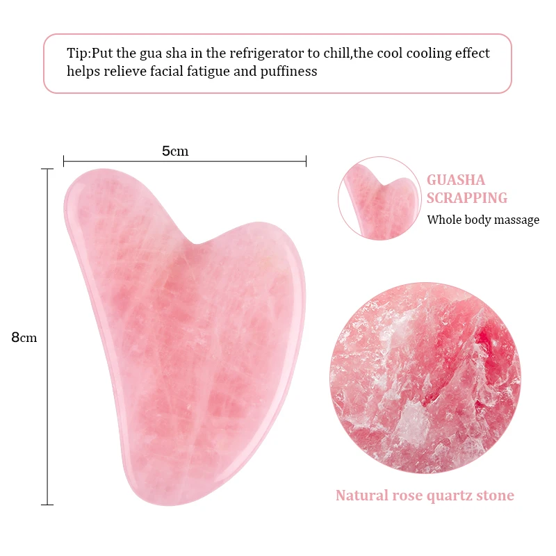 Natural Rose Jade Gua Sha Gouache Scraper Massager for Face Body Facial Skin Lifting Wrinkle Remove Beauty SPA Care Tools - Image 10