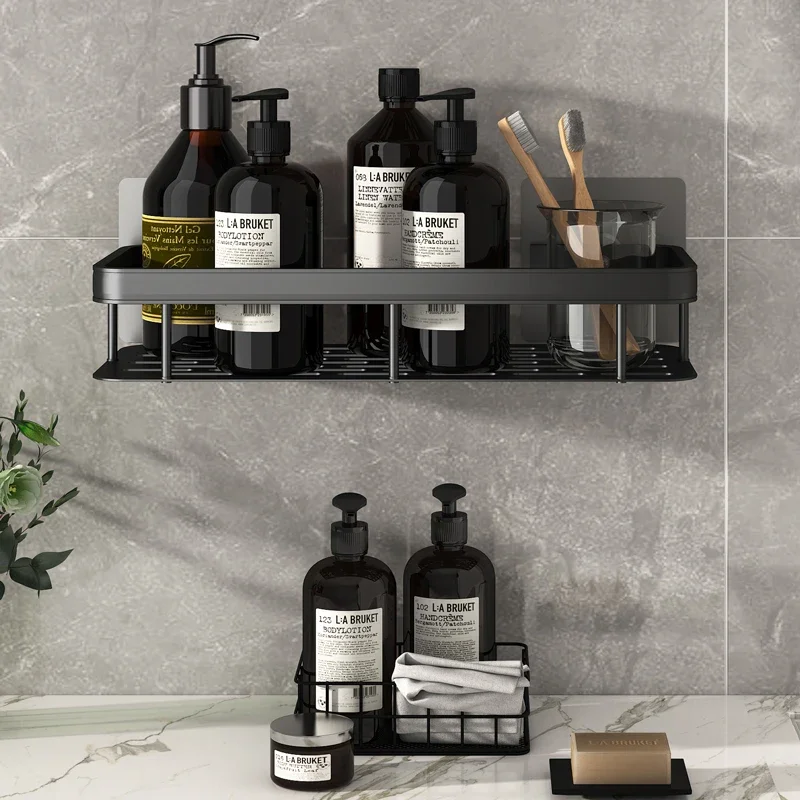 Bathroom Shelf Kitchen Storage Organizer Aluminum Alloy Shampoo Rack - Image 6