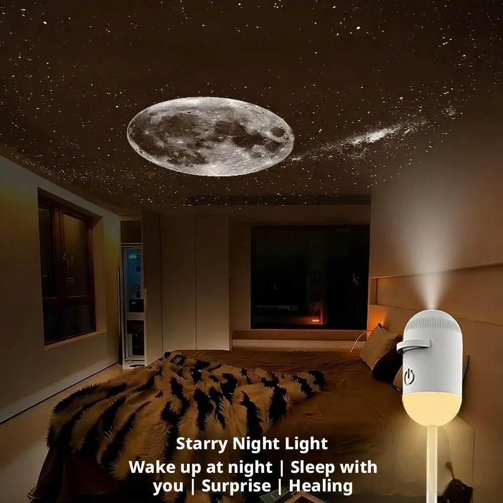 Mini Galaxy Star Projector Two In One Night Light Home Background Atmosphere Light Bedroom Car Decoration Children's Gift - Image 3