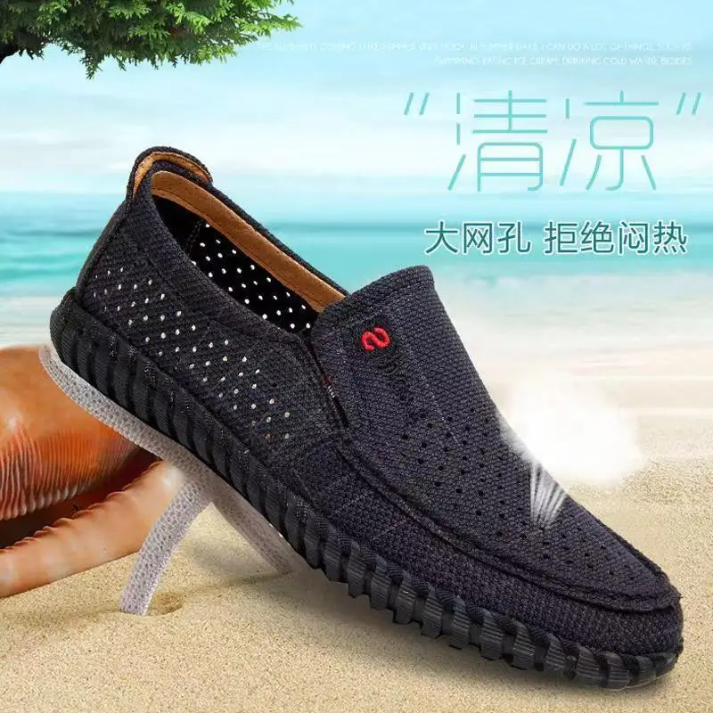 Men S Mesh Shoes Summer Hollow Out Breathable Casual - Image 4