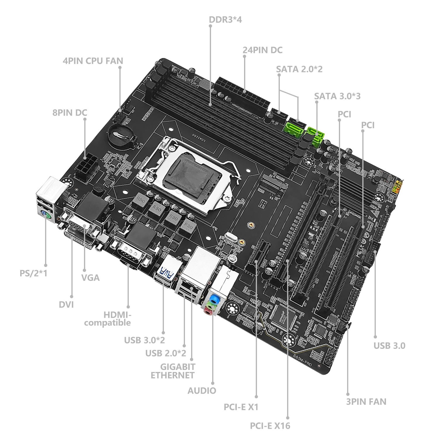 B85M Pro Desktop Motherboard – LGA 1150 - Image 5
