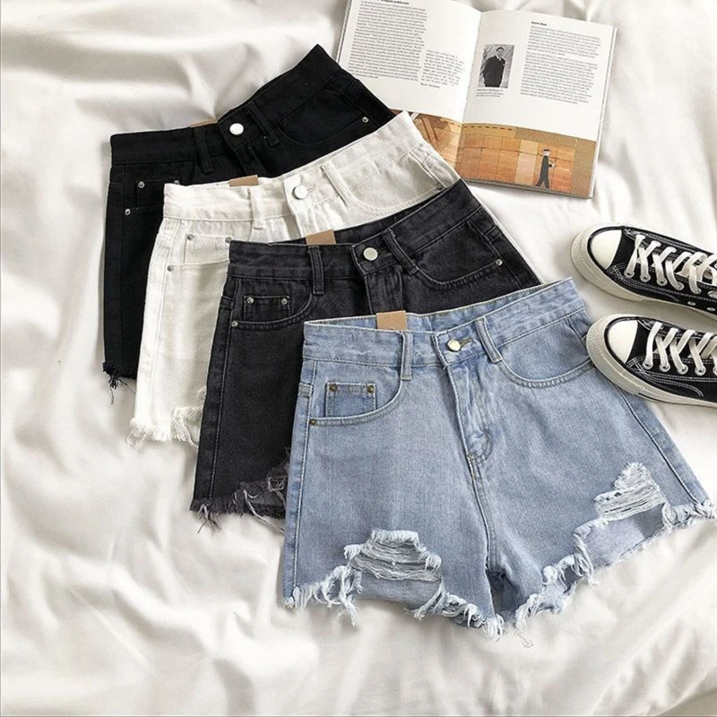 Korean Denim Shorts Women Summer Fashion Casual High Waist