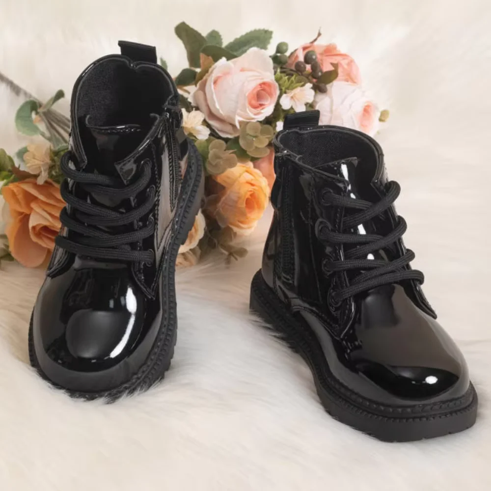 Autumn And Winter Children S Shoes Waterproof Pu Leather - Image 4