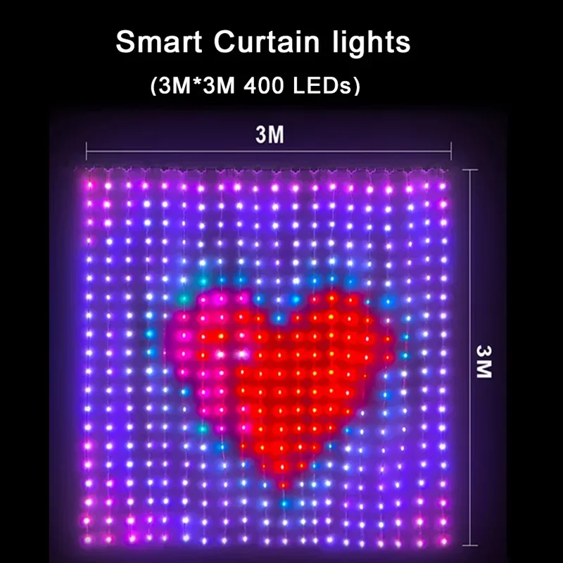 Led Smart Curtain Lights New Year S Garland App - Image 7